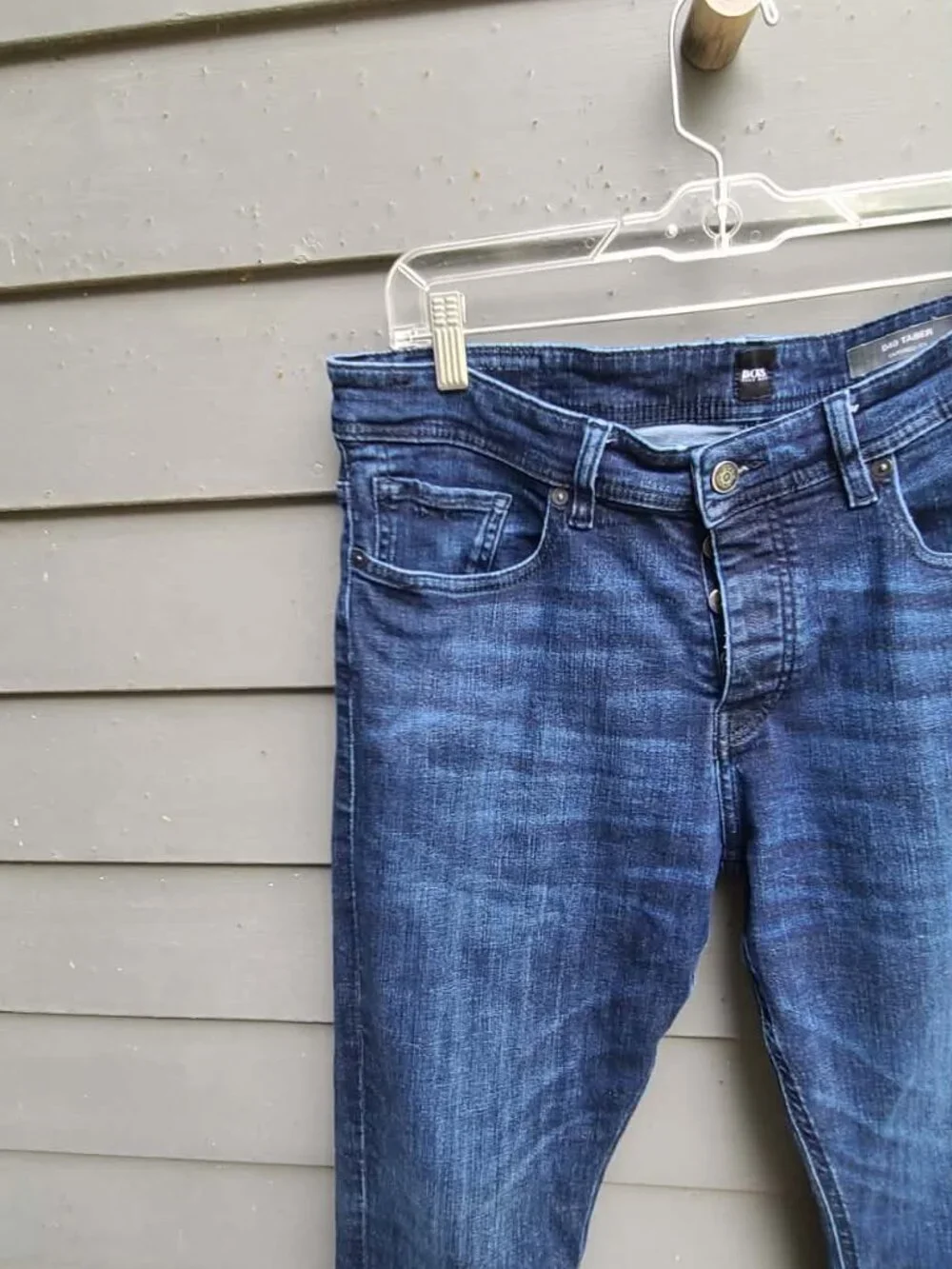 Mens Hugo Boss 040 Taber Tapered Fit Stretch Jeans 4 button fly